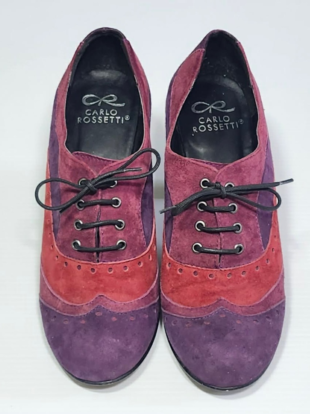 Women's Three tone Suede Oxford heels